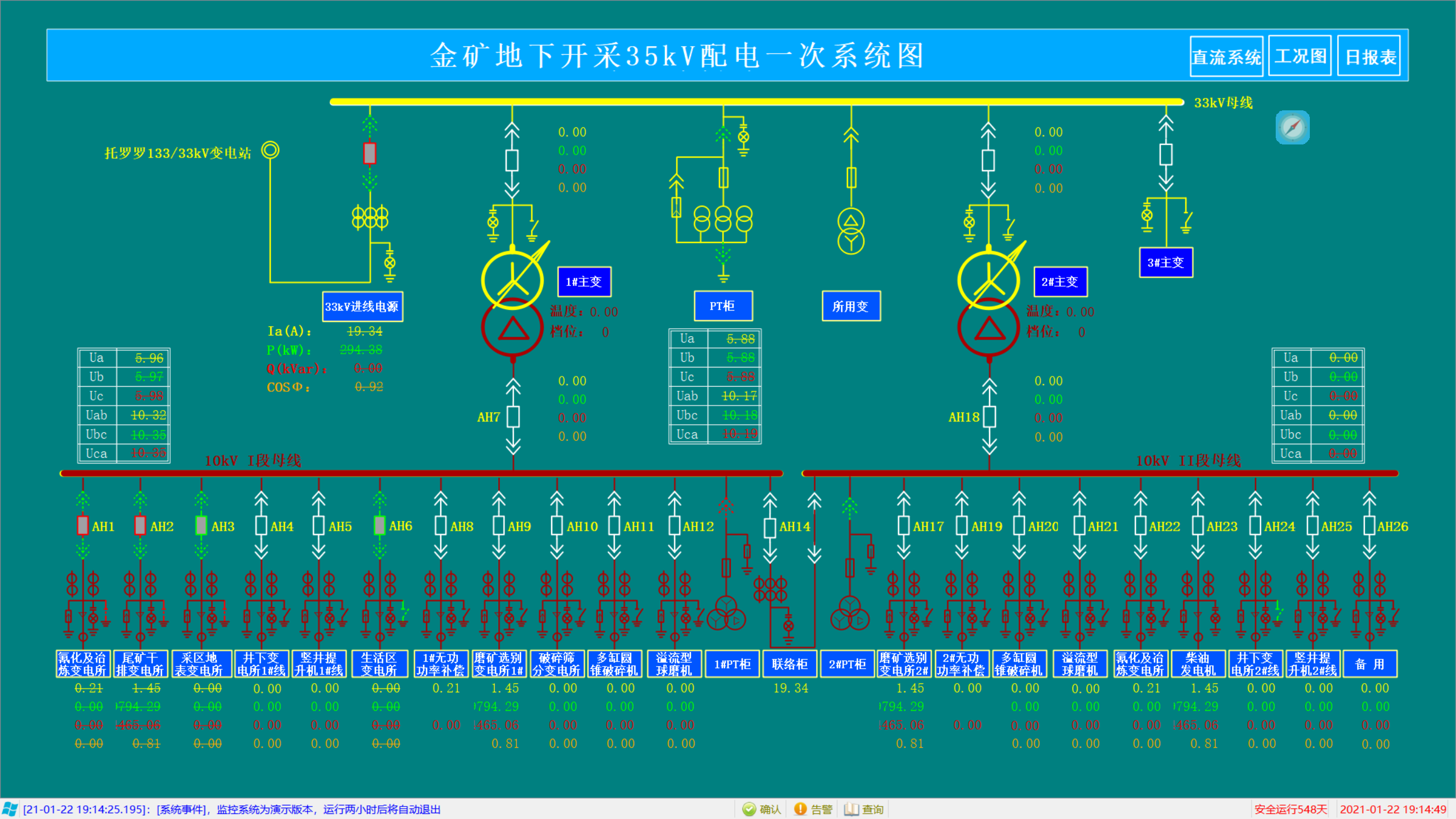 电力监控主接线图